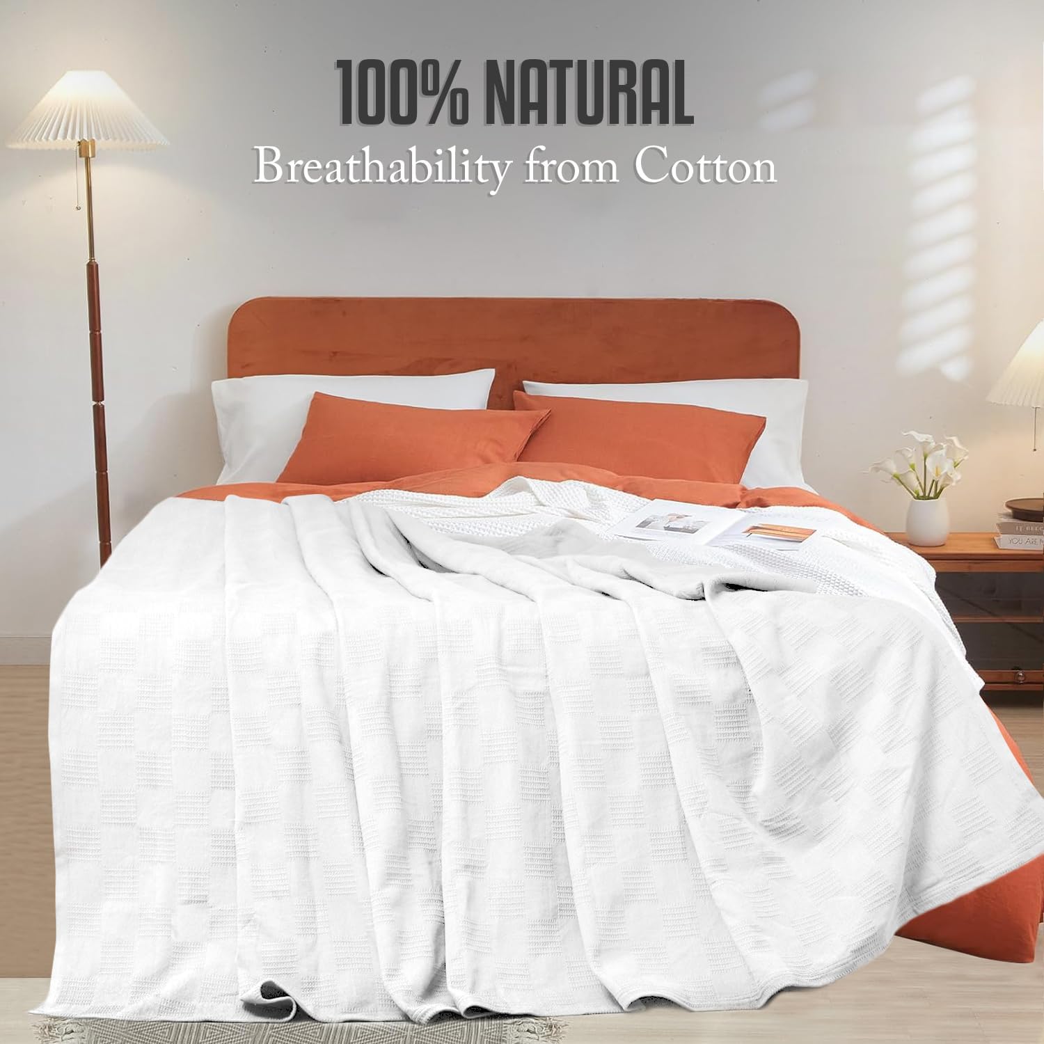Lightweight Grey Cotton Blanket - 350 GSM Soft and Breathable Comfort