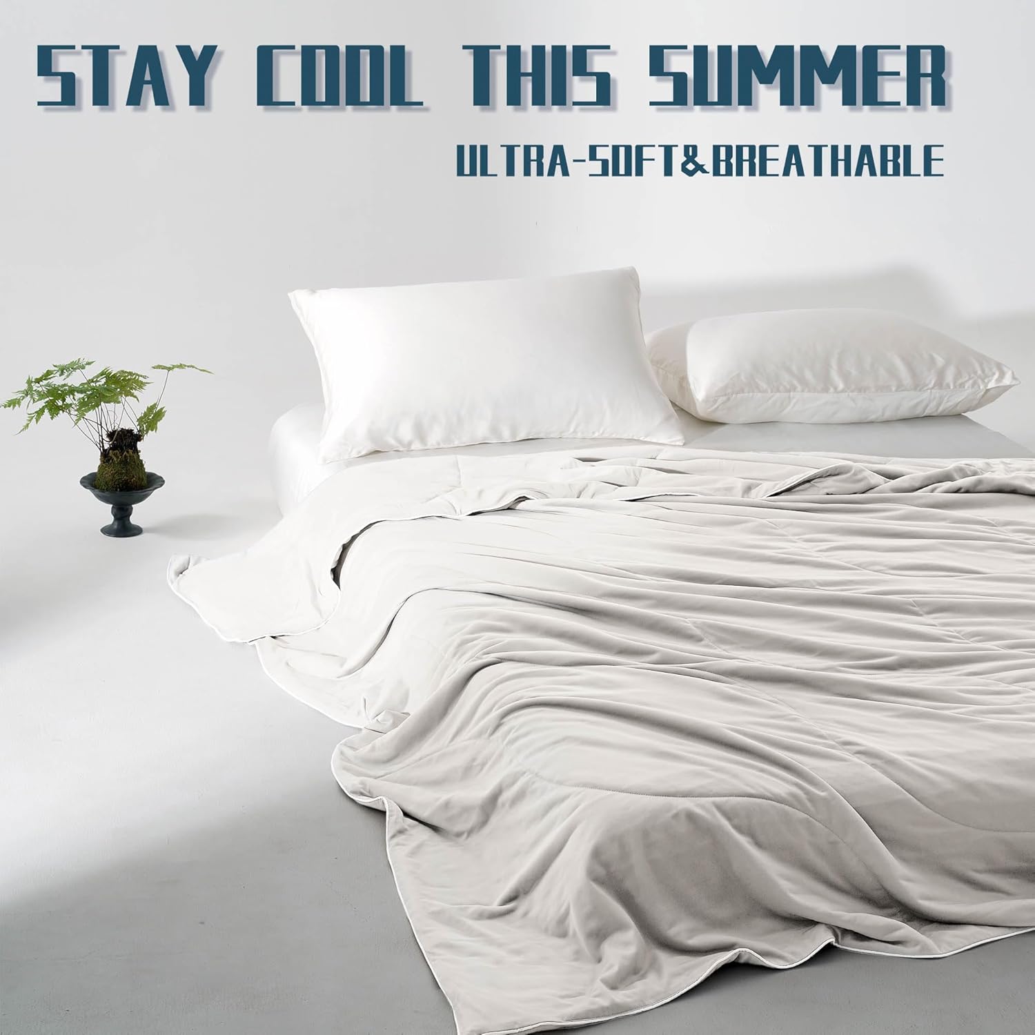 Lightweight Cooling Blanket Set with Pillowcases | Moisture-Wicking Fabric