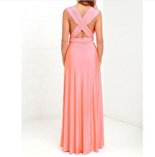 Women’s Maxi Evening Dress | Halter Neck & Cross-Back Straps | Polyester Fabric | Comfortable Fit