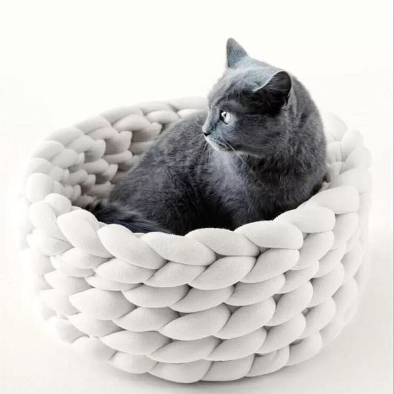 CozyNest Soft Wool Pet Bed with Elevated Edge Protection