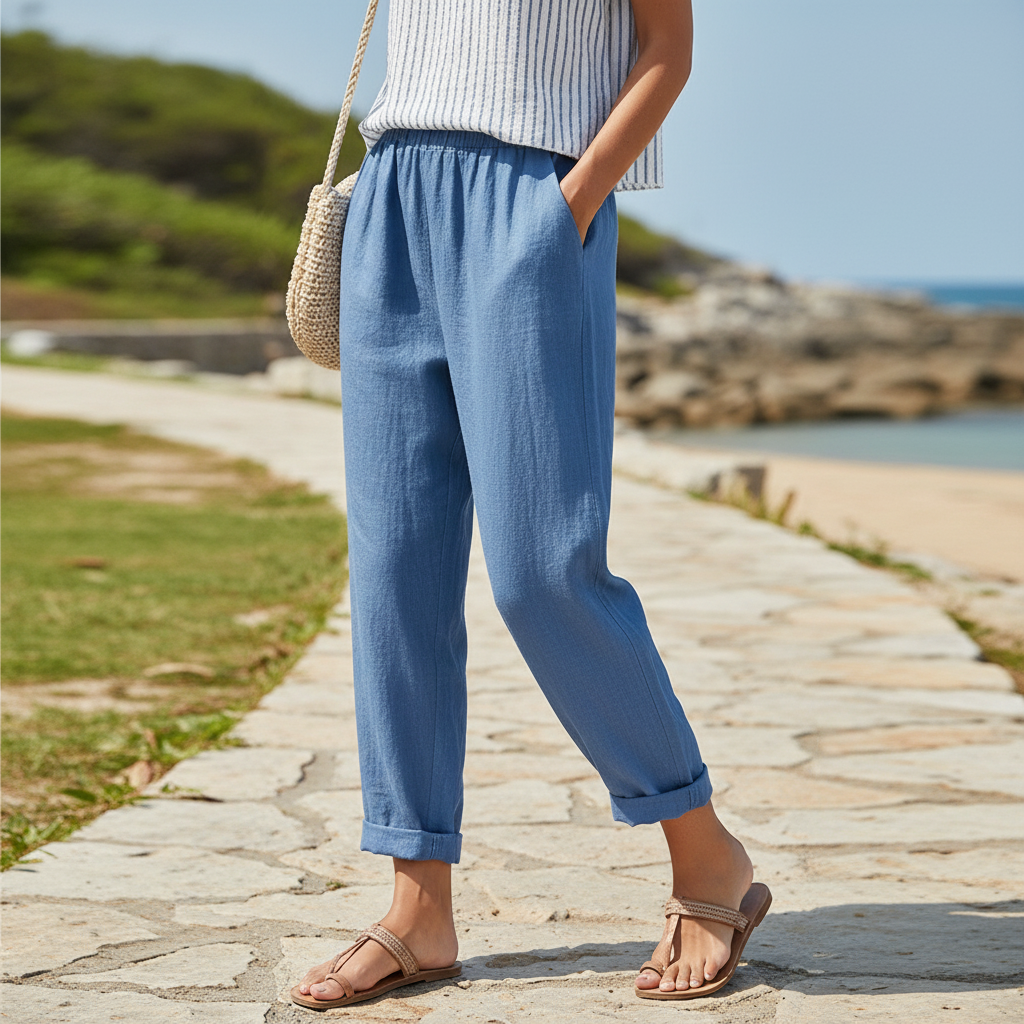 Women's Breezy Linen Trousers for Effortless Summer Style