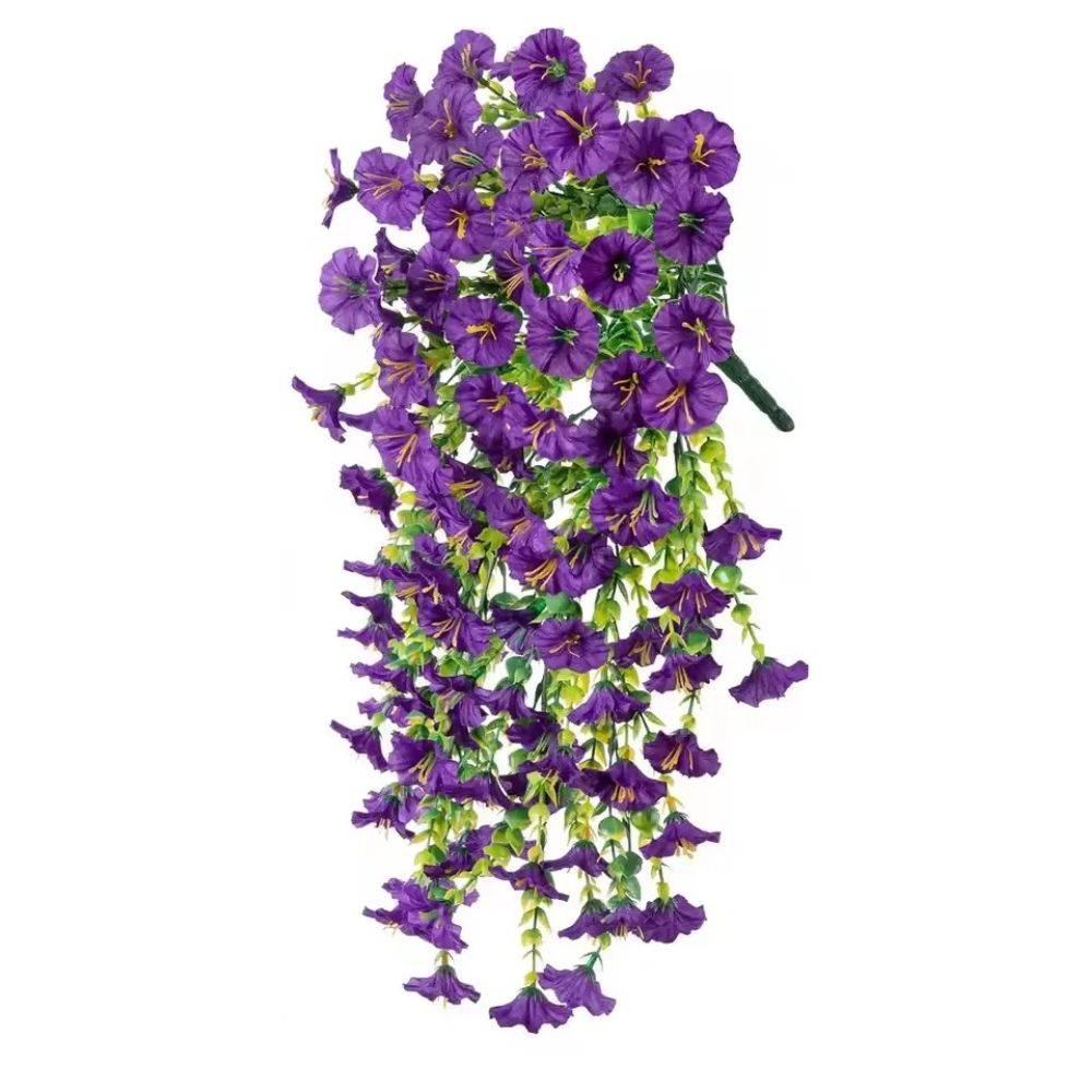 Artificial Morning Glory Flower Decoration – UV Protected Hanging Design