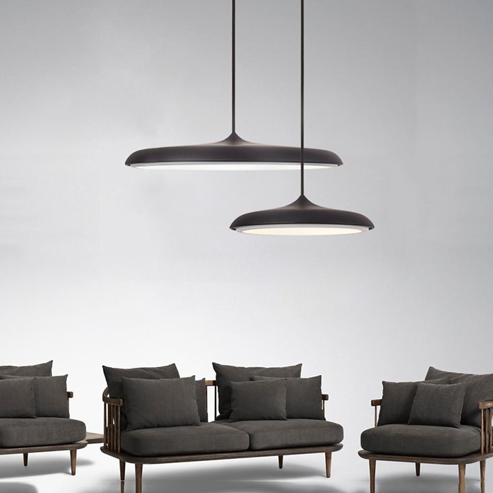 16'' Adjustable Modern Metal LED Flat Circular Pendant Lights Island Lights