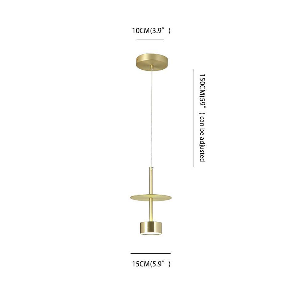 Taavita 1-Light Metal Pendant Light for Kitchen Island Gold Industrial Ceiling Light