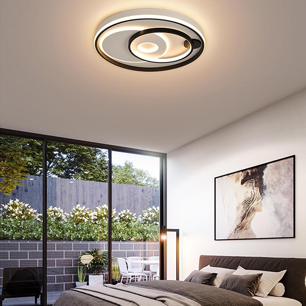 20'' LED 1-Light Geometric Shapes Circle Design Flush Mount Lights Nordic Style LED Metal Acrylic Geometrical Stylish Classic Dimmable Ceiling Lights-dazuma