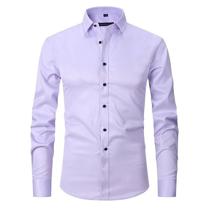 Men’s Stretch Button-Down Dress Shirt | Wrinkle Resistant & Breathable Fabric | Slim Fit Design | Comfortable Fit