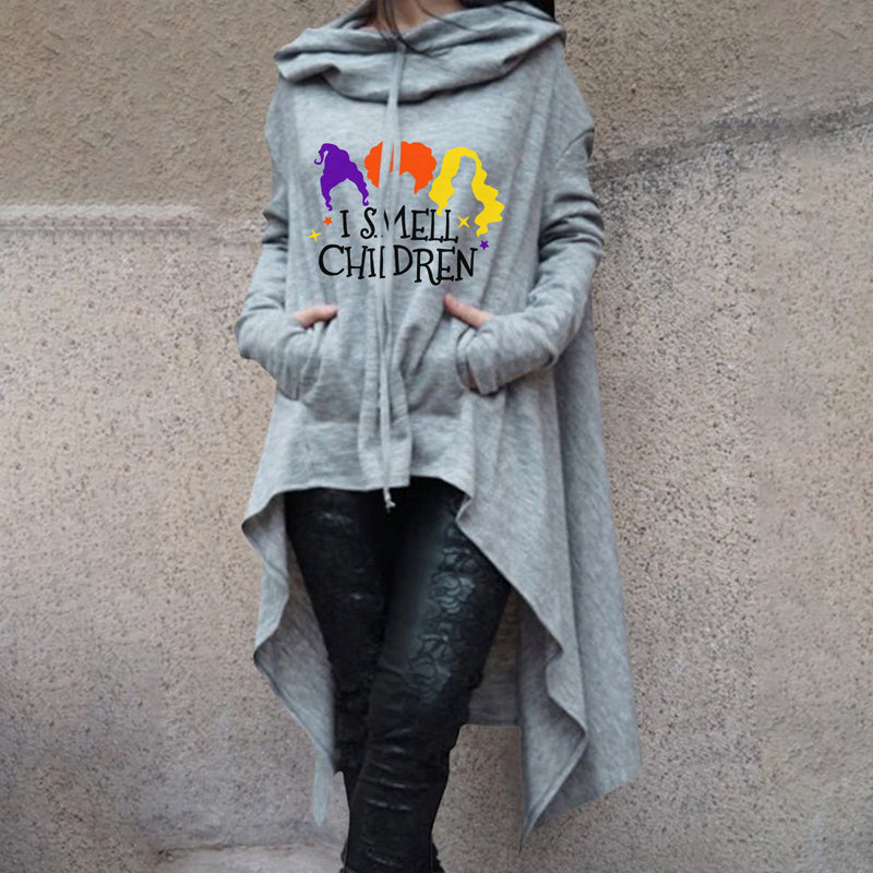 Halloween Printed Hoodie Lightweight Acetate Fabric for Cozy Fall Wear