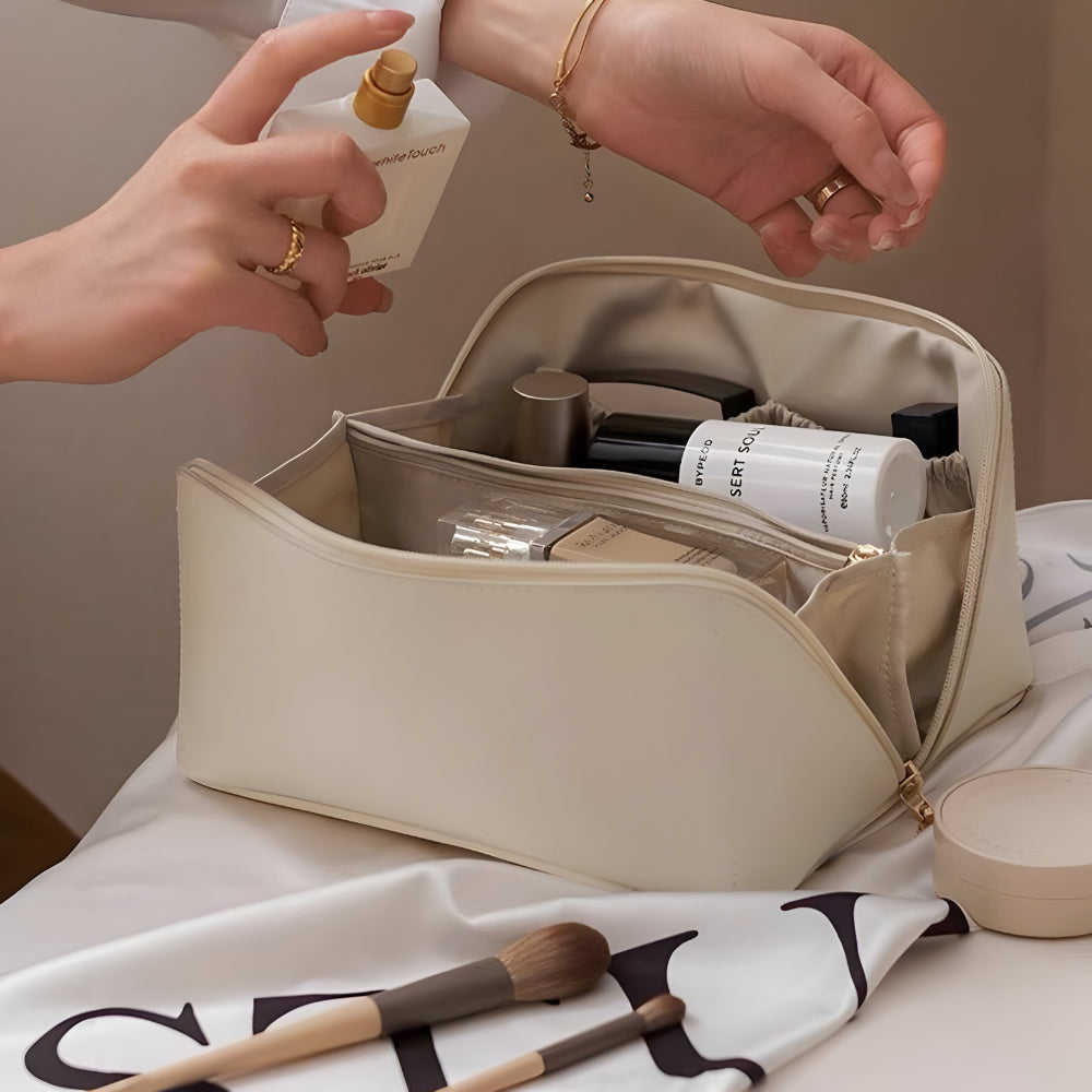 Spacious Travel Cosmetic Organizer with Durable Shell