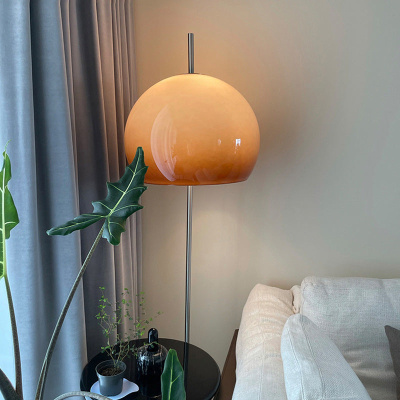 Taavita Retro 2-Light Mushroom Hardware Glass Floor Lamp for Living Room