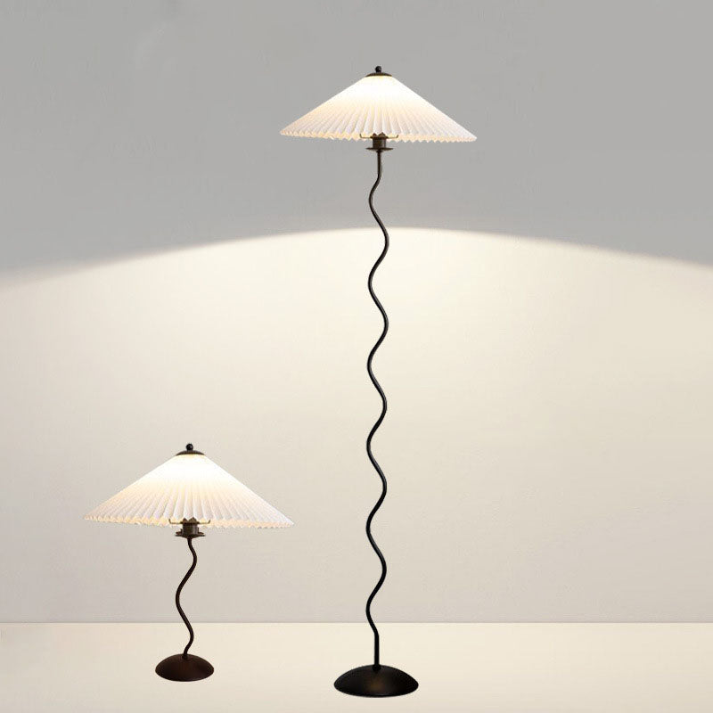 Taavita Floor Lamp with Pleated Fabric Shade