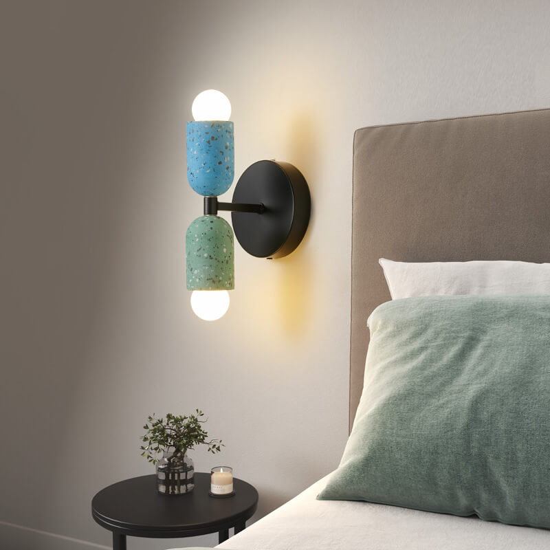 Modern Marble Wall Clock Design 1-Light Wall Lamp for Bathroom, Mirror Cabinet, Vanity Table