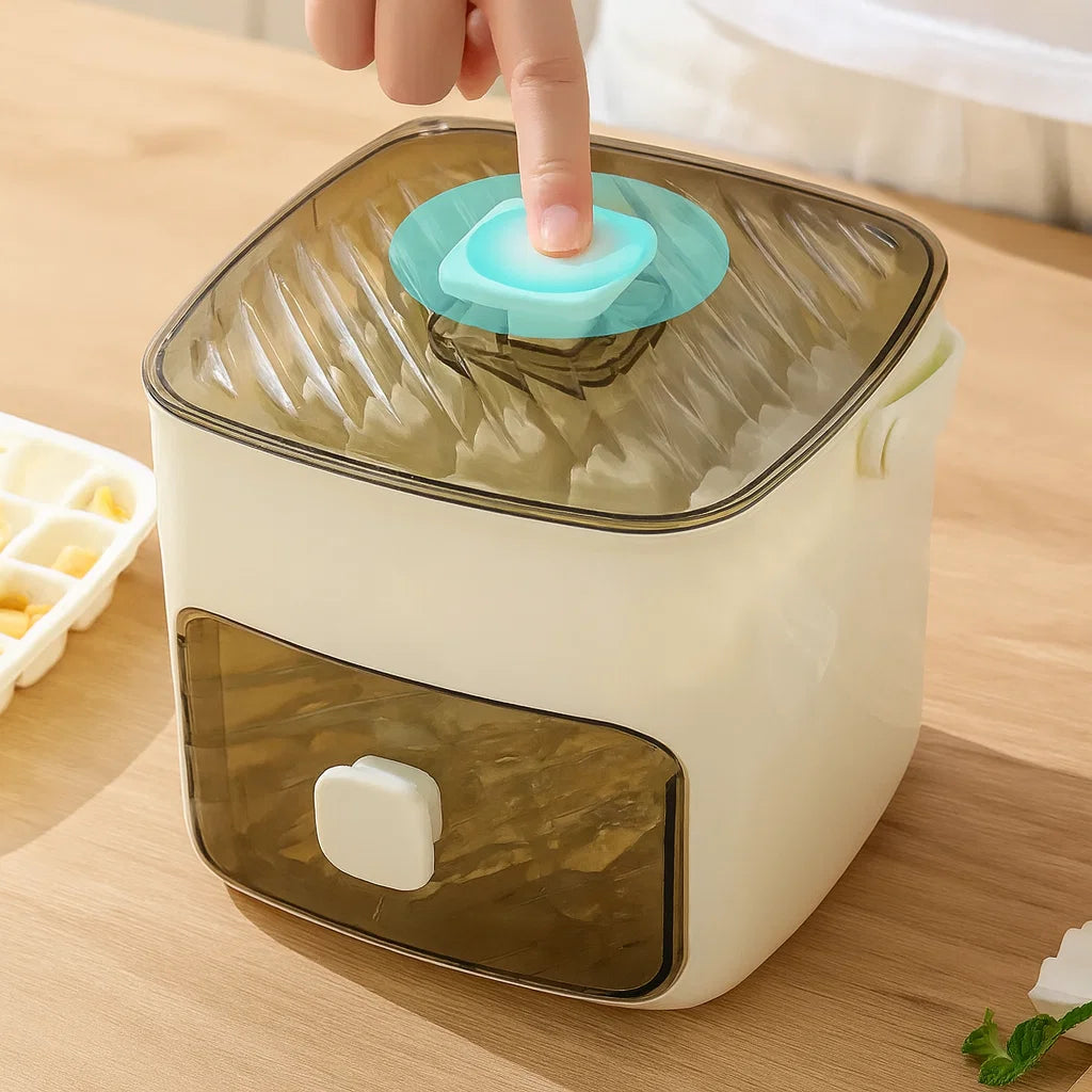 48-Cube Ice Tray with Press Mechanism – Spill-Free and Easy to Use