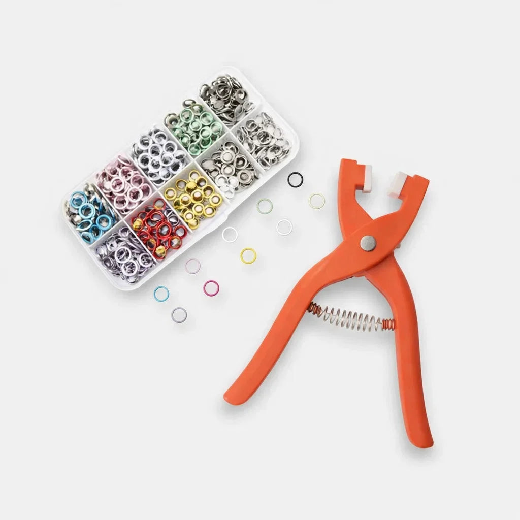 Set of Pliers with Snap Button Fasteners