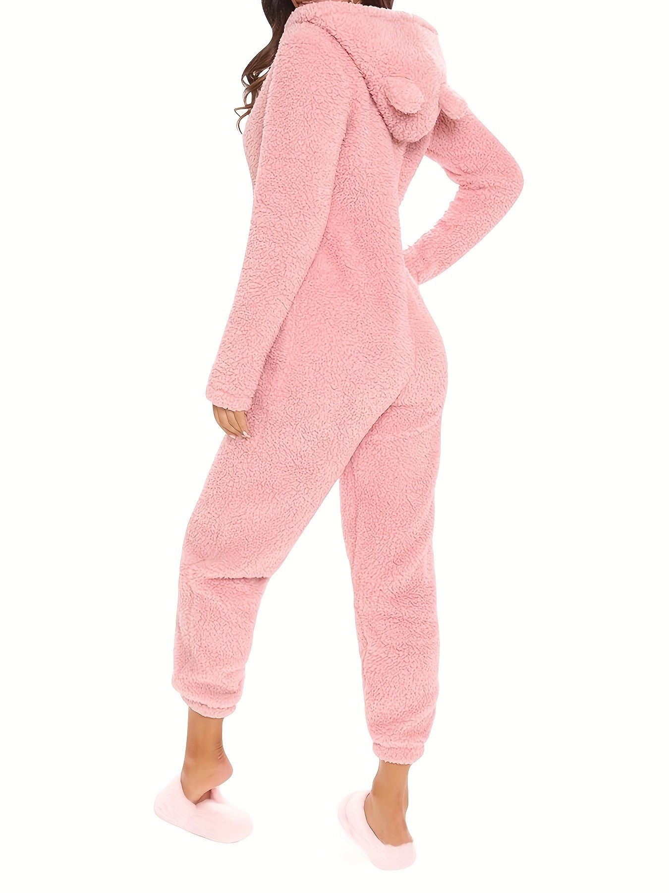 Women's Pajama Jumpsuit | Hooded Zipper | Cozy Warmth Comfort | Polyester