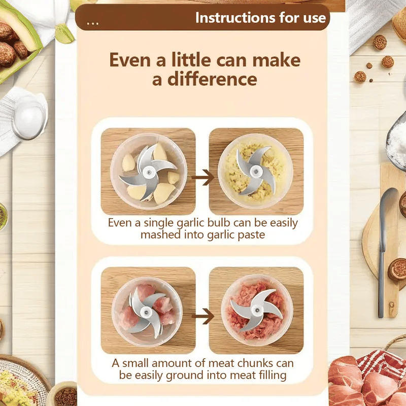 Compact Electric Food Processor – Effortless Meal Prep