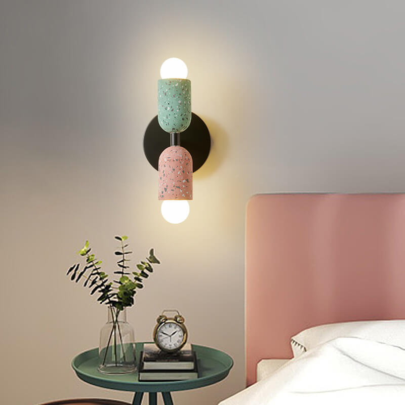 Modern Marble Wall Clock Design 1-Light Wall Lamp for Bathroom, Mirror Cabinet, Vanity Table
