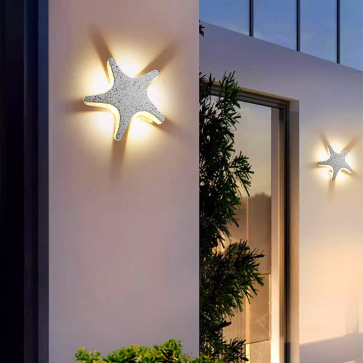 Contemporary Simplicity Aluminum Starfish Design LED Waterproof Wall Light Lamp for Outdoor Terrace