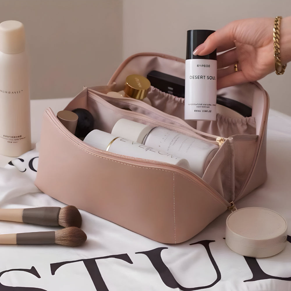 Spacious Travel Cosmetic Organizer with Durable Shell
