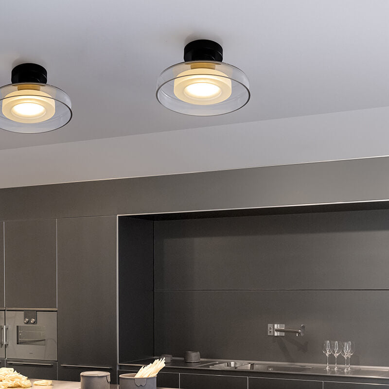 Taavita Vintage Round Hardware Glass LED Wall Light Lamp