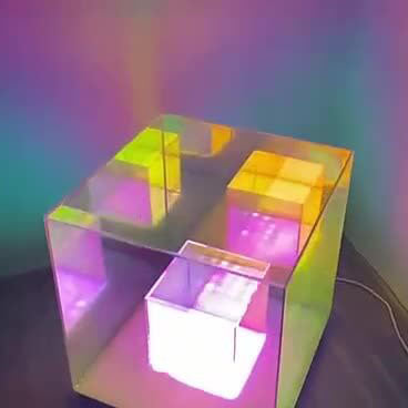 Modern RGB-Line Magic Cube LED Table Lamp Made of Taavita