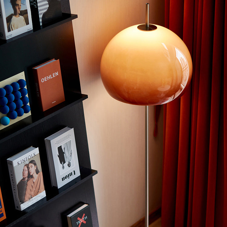 Taavita Retro 2-Light Mushroom Hardware Glass Floor Lamp for Living Room