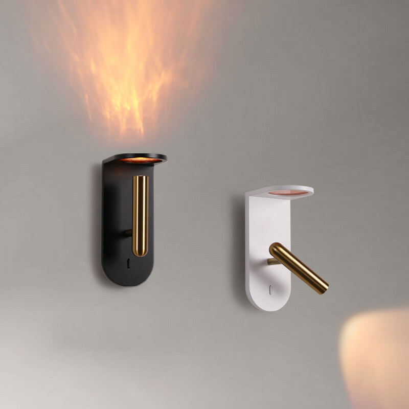 Adjustable Rotatable LED Wall Sconce Lamp with Creative Flame Light Shadow