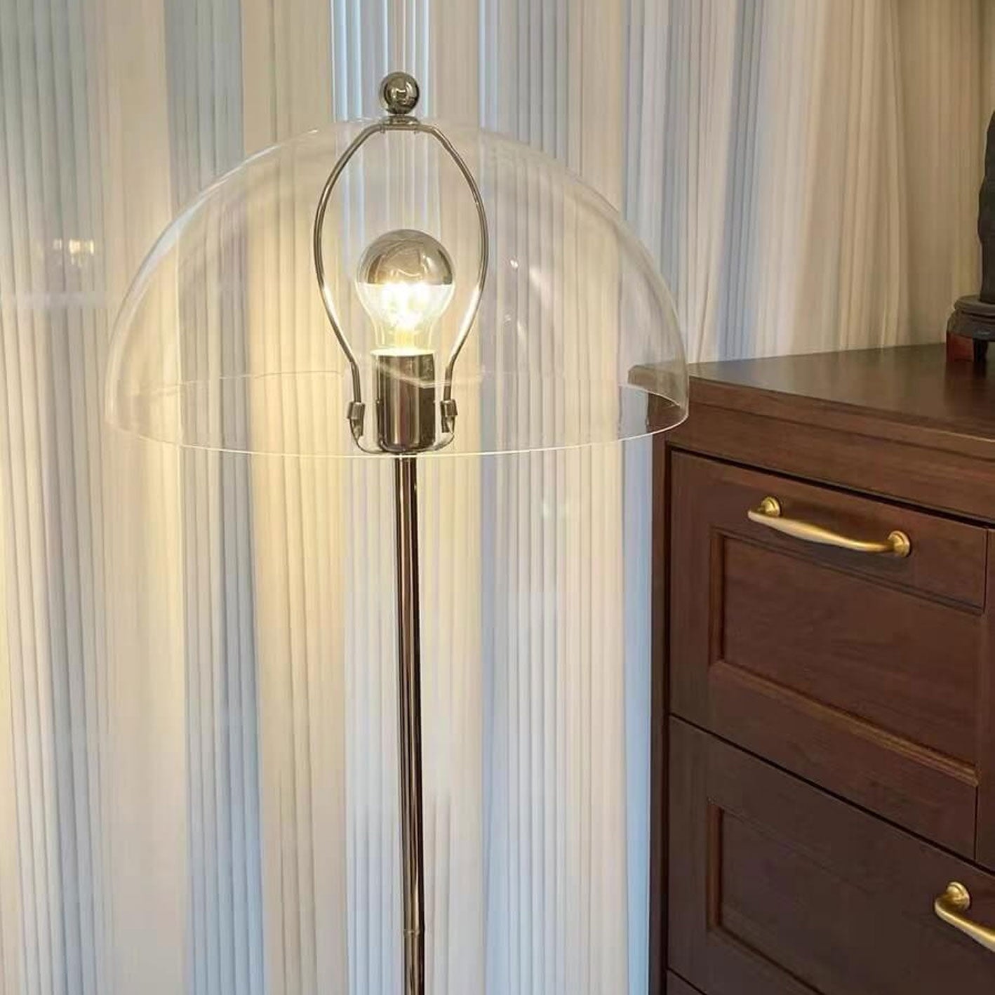 Taavita Retro-Acrylic Mushroom Design Floor Lamp with 1 Light