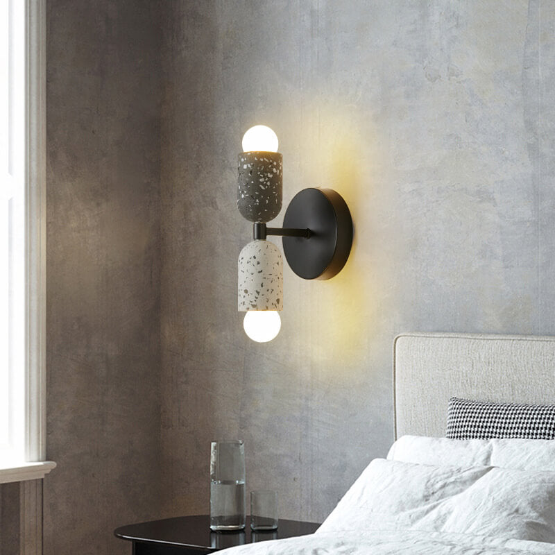 Modern Marble Wall Clock Design 1-Light Wall Lamp for Bathroom, Mirror Cabinet, Vanity Table