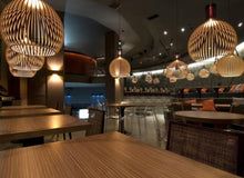 Handcrafted Wooden Pendant Light | Sustainable Wood Sphere Design | Adjustable Hanging Height | Warm Ambient Glow