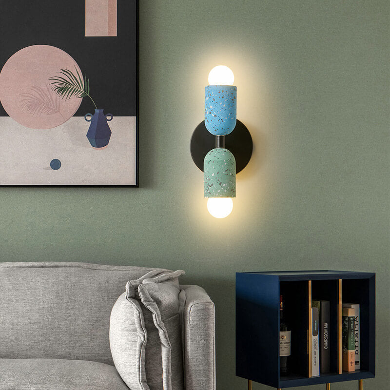 Modern Marble Wall Clock Design 1-Light Wall Lamp for Bathroom, Mirror Cabinet, Vanity Table