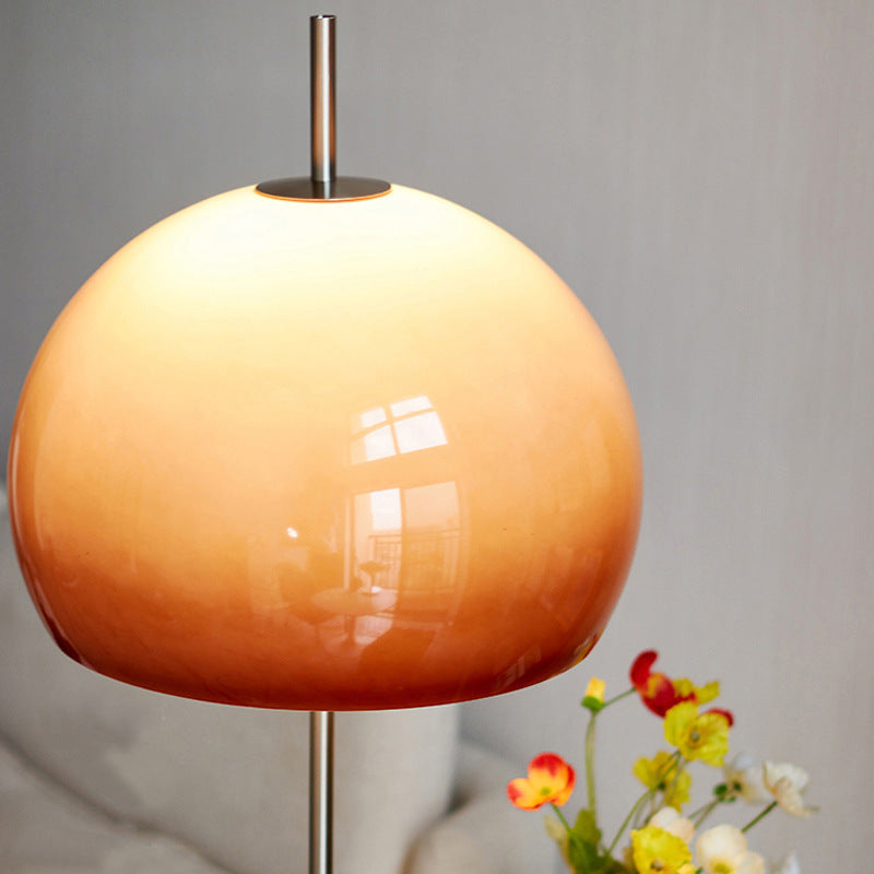 Taavita Retro 2-Light Mushroom Hardware Glass Floor Lamp for Living Room