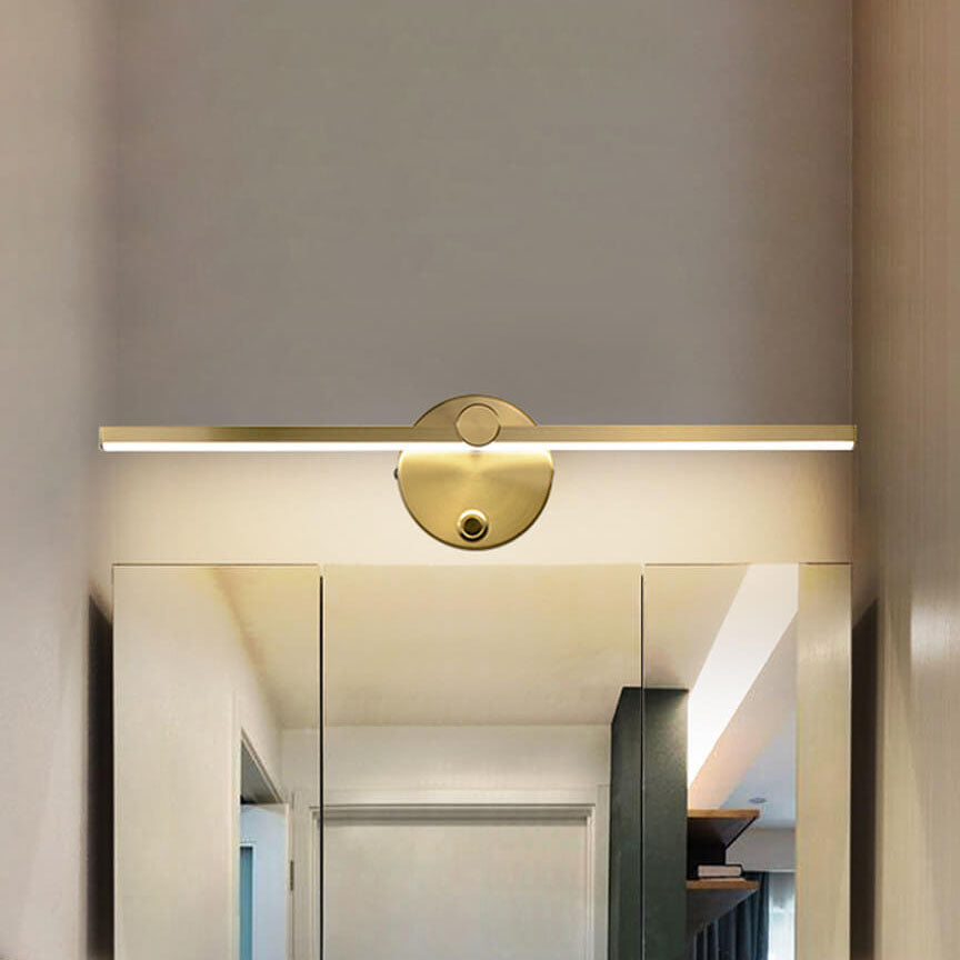 Taavita Minimalist Aluminum Long Bar Switch LED Mirror Wall Light Lamp