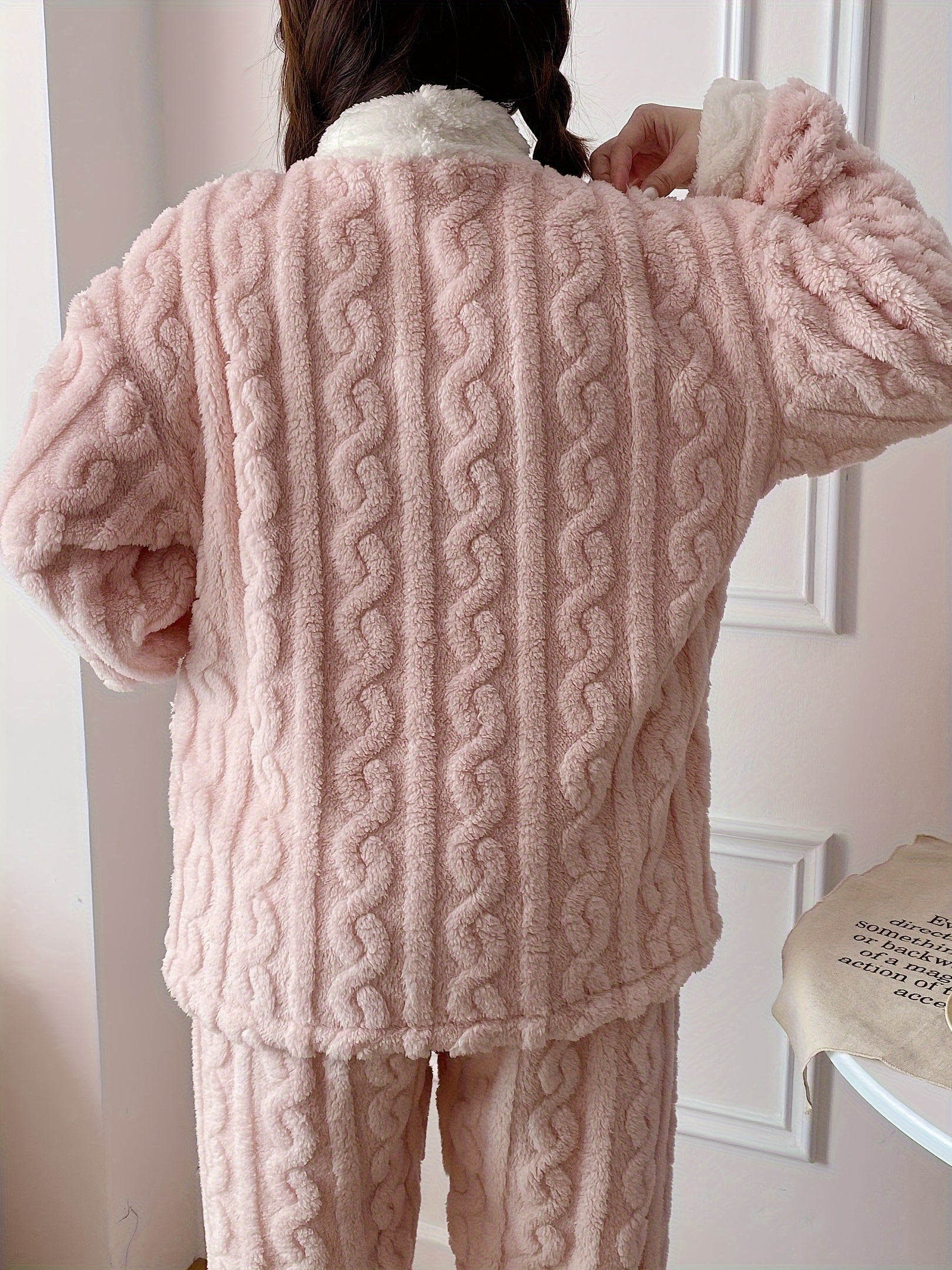 Women's Fleece Pajama Set | Long Sleeve | Winter Warmth | Polyester