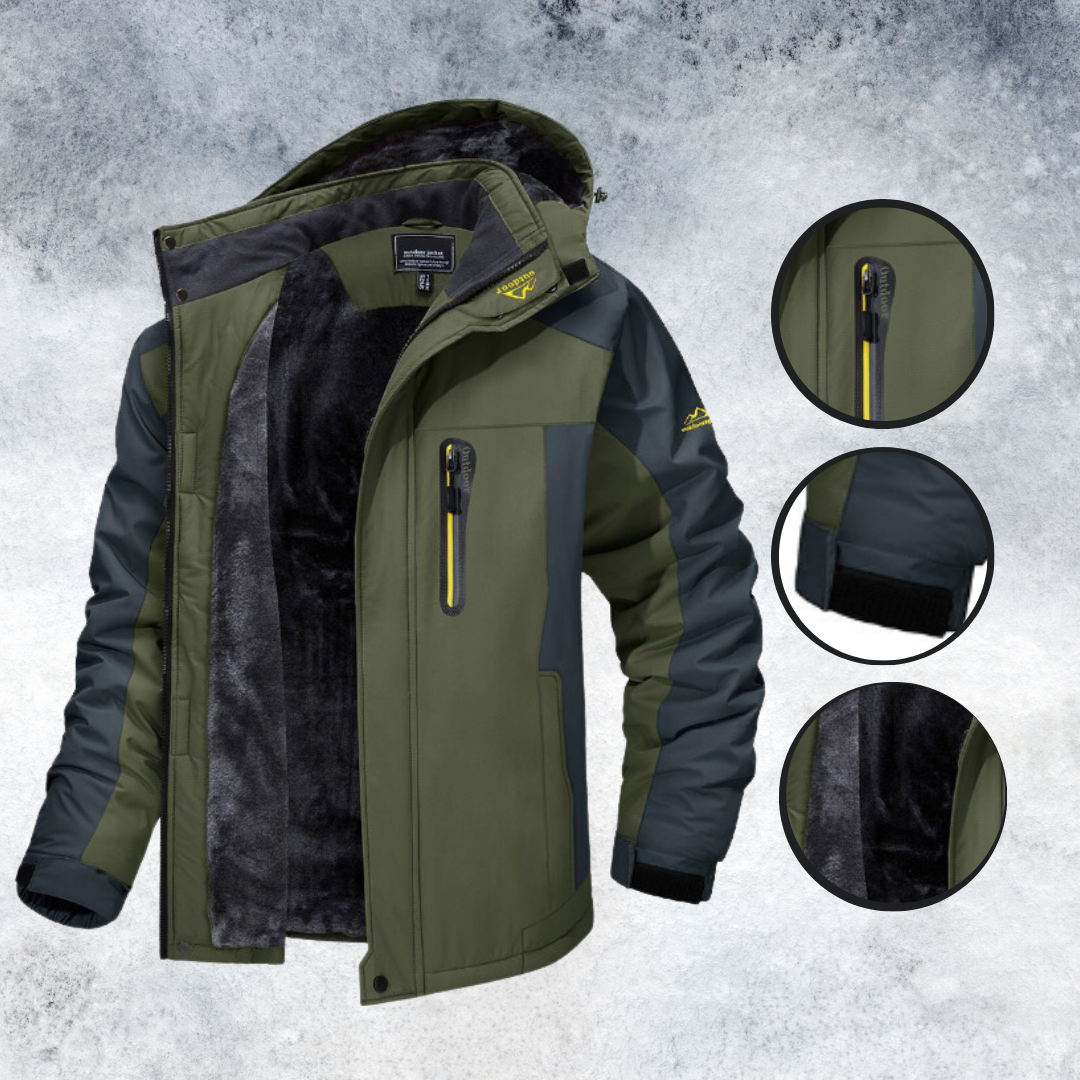 Men's Insulated Windproof Outdoor Jacket | Adjustable Hood & Cuff Closures | Durable Fabric | Comfortable Fit
