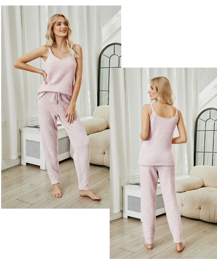 Sleeveless Pajama Set | Soft Fleece | Cozy Warm Comfort | Polyester