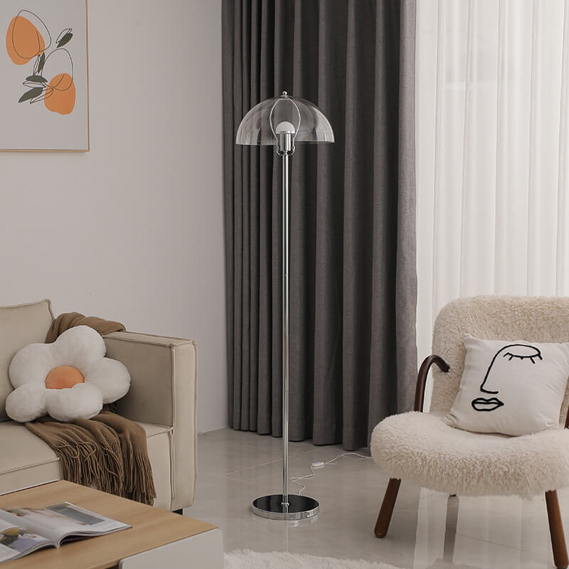 Taavita Vintage Acrylic LED Floor Lamp with Clear Lampshade and Dimmable Light