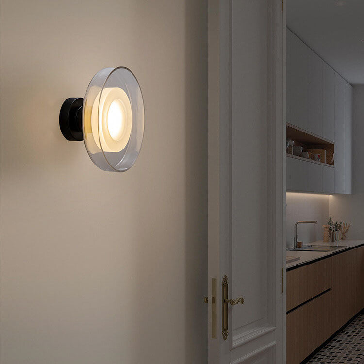 Taavita Vintage Round Hardware Glass LED Wall Light Lamp