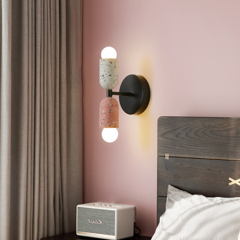 Modern Marble Wall Clock Design 1-Light Wall Lamp for Bathroom, Mirror Cabinet, Vanity Table
