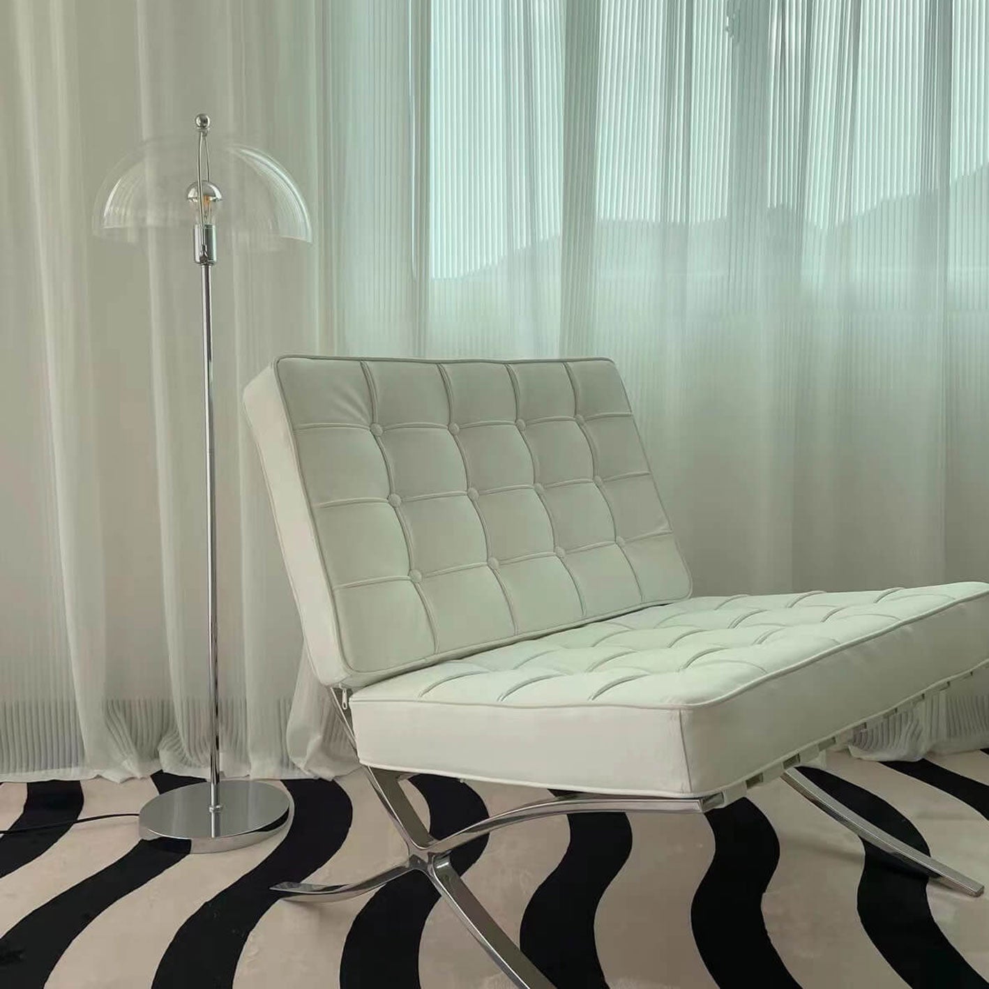 Taavita Retro-Acrylic Mushroom Design Floor Lamp with 1 Light