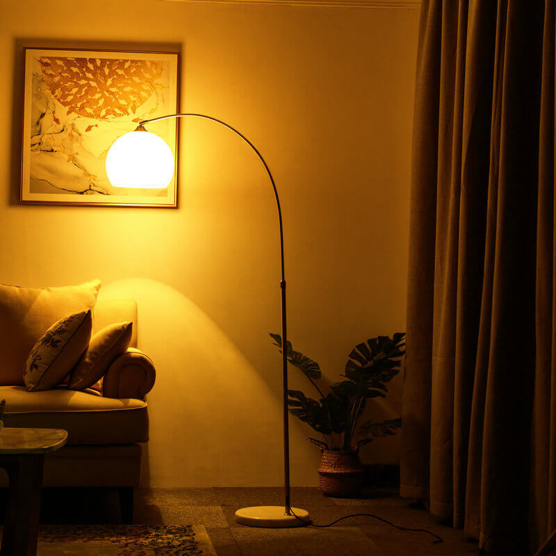 Modern 1-Light Floor Lamp with Fishing Rods Lampshade Made of Acrylic