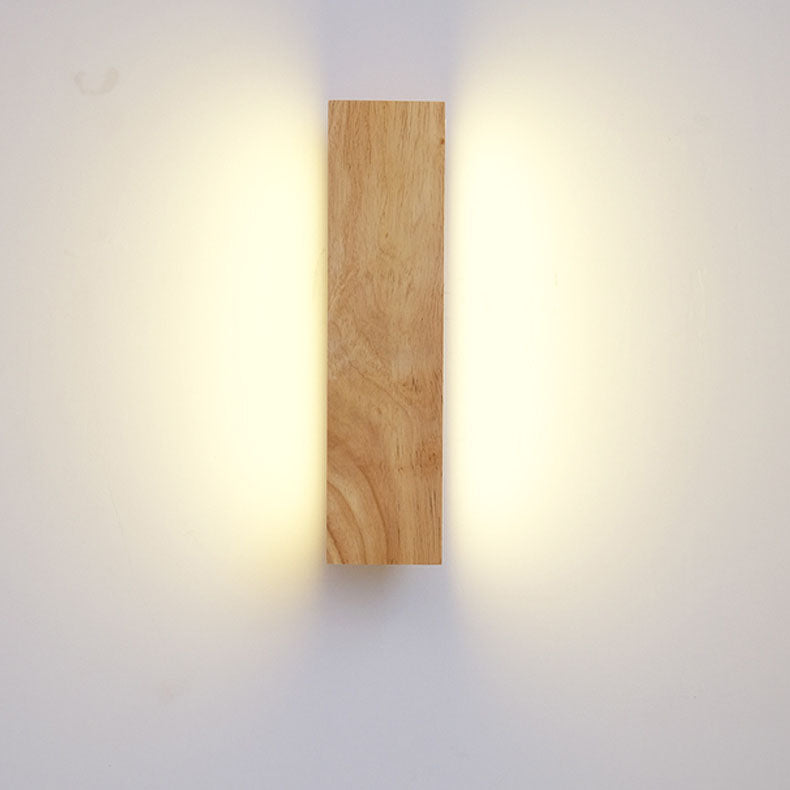 Taavita minimalist, rectangular, flat, rotatable LED wall lamp made of wood