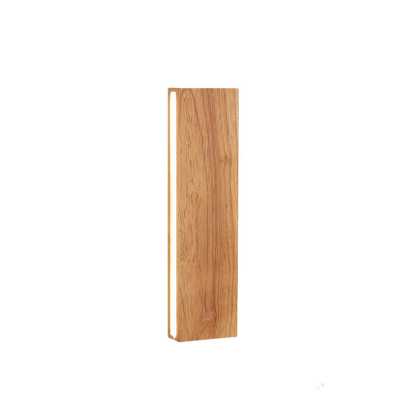 Taavita minimalist, rectangular, flat, rotatable LED wall lamp made of wood