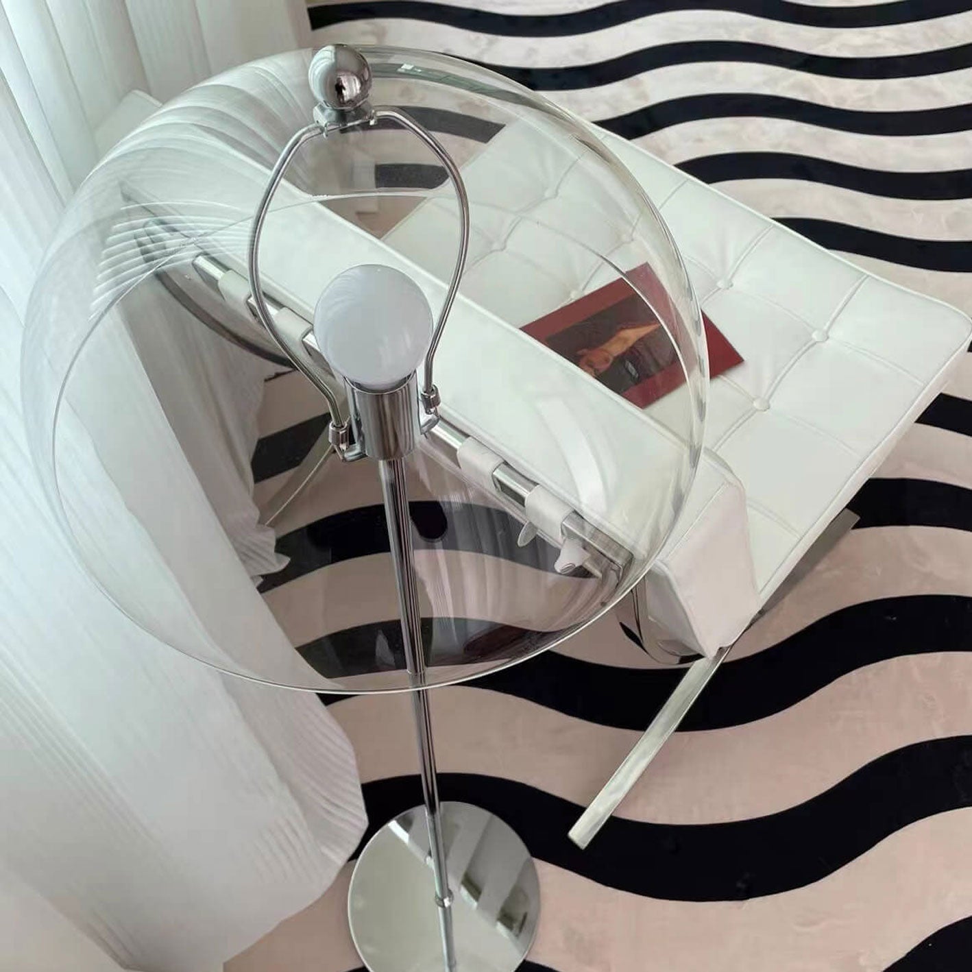 Taavita Retro-Acrylic Mushroom Design Floor Lamp with 1 Light