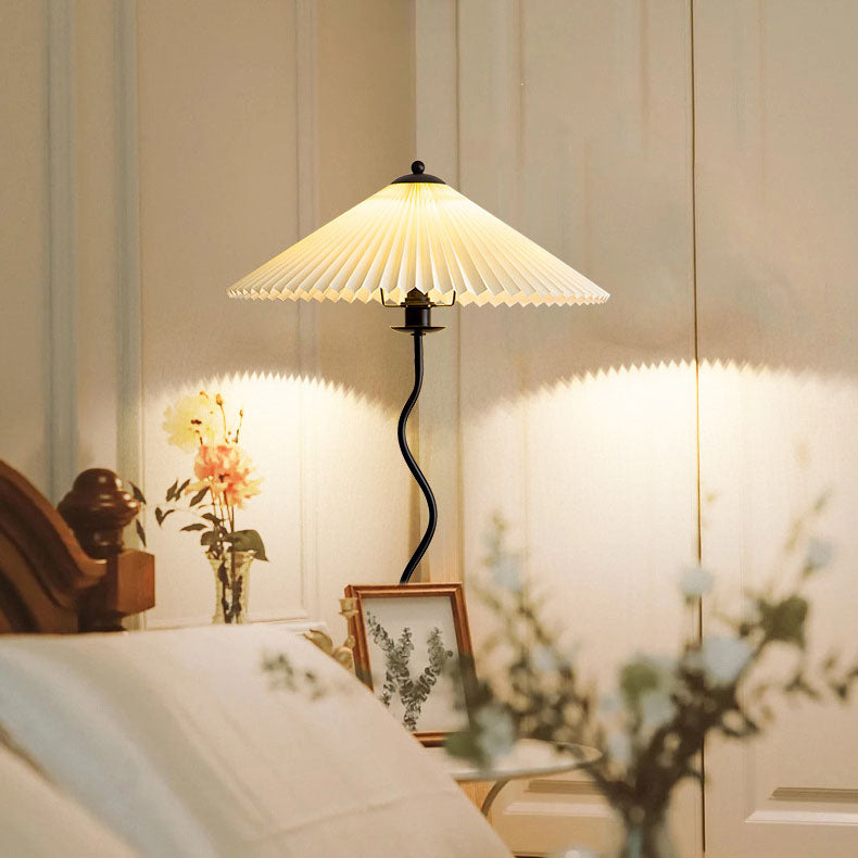 Taavita Floor Lamp with Pleated Fabric Shade