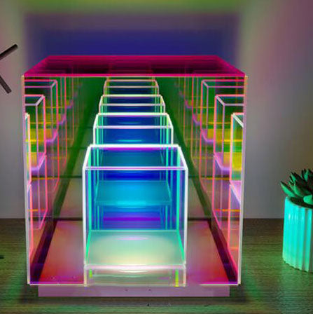 Modern RGB-Line Magic Cube LED Table Lamp Made of Taavita