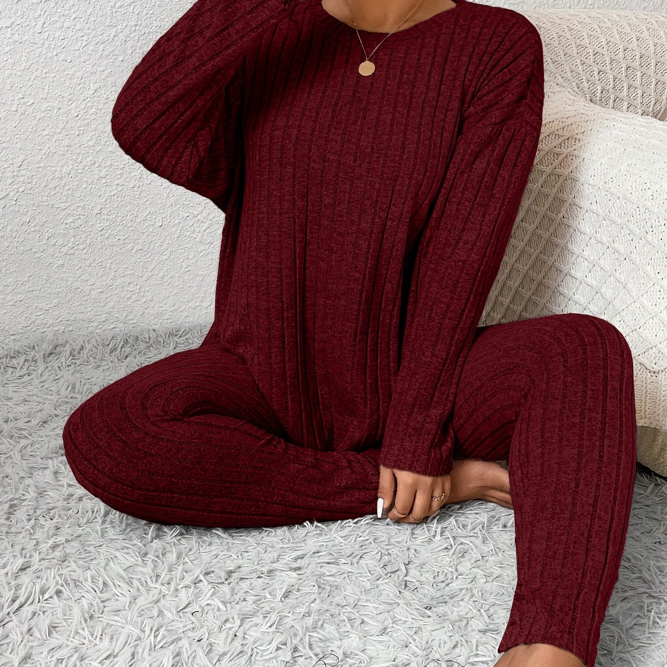 Plus Size Pajama Set | Long Sleeve | Lightweight Comfort | Polyester