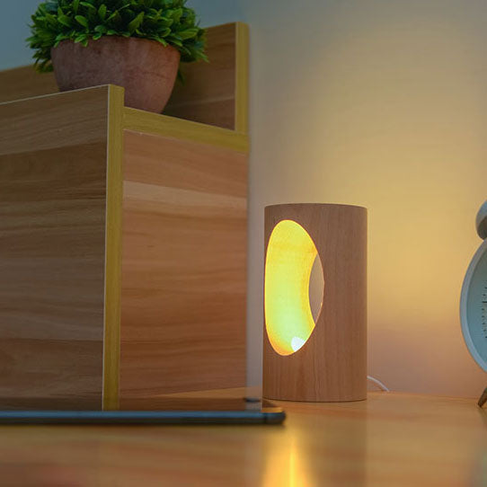 Wooden Table Lamp with LED Lighting