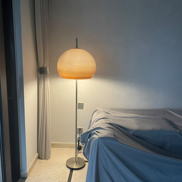 Taavita Retro 2-Light Mushroom Hardware Glass Floor Lamp for Living Room