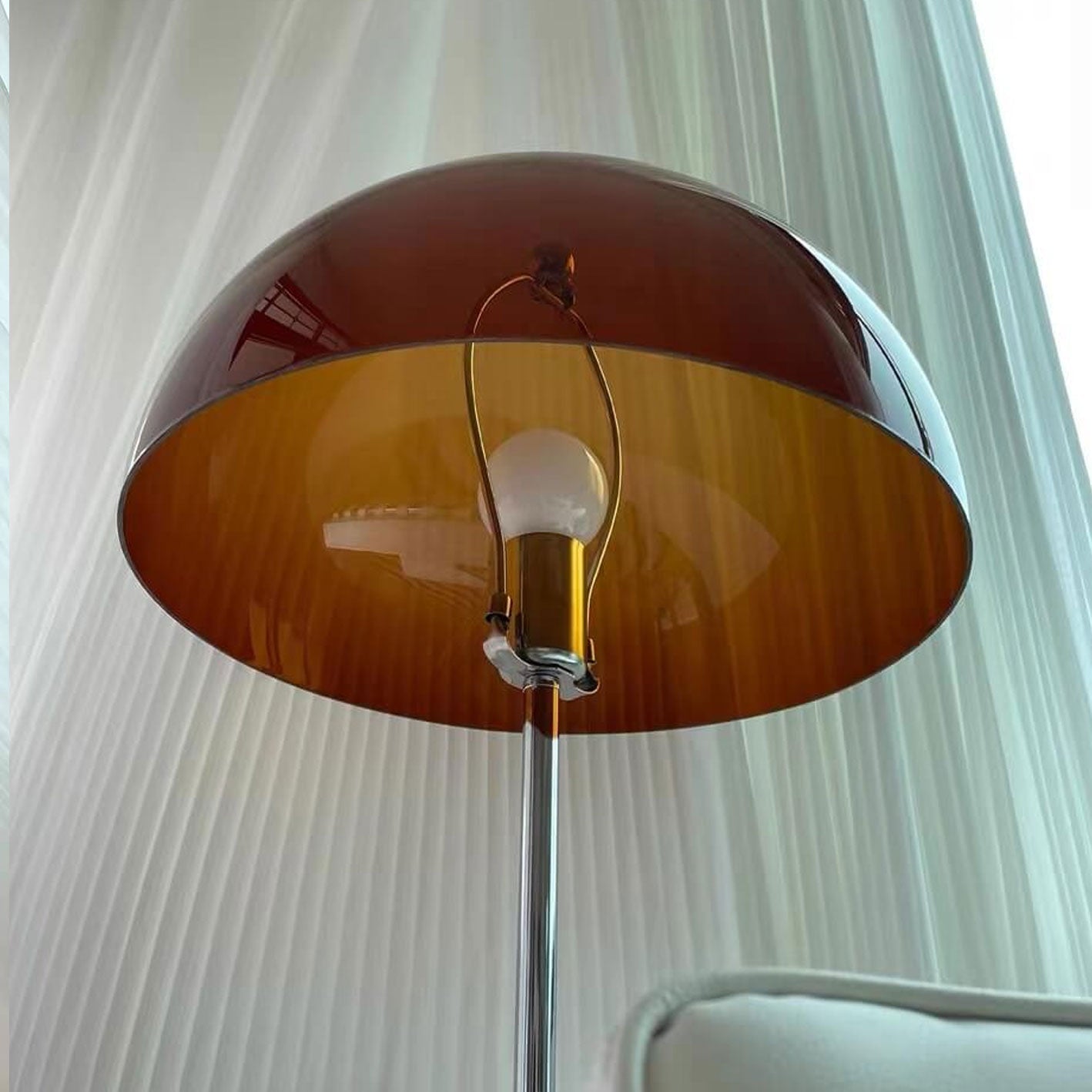 Taavita Retro-Acrylic Mushroom Design Floor Lamp with 1 Light