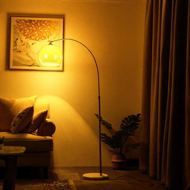 Modern 1-Light Floor Lamp with Fishing Rods Lampshade Made of Acrylic